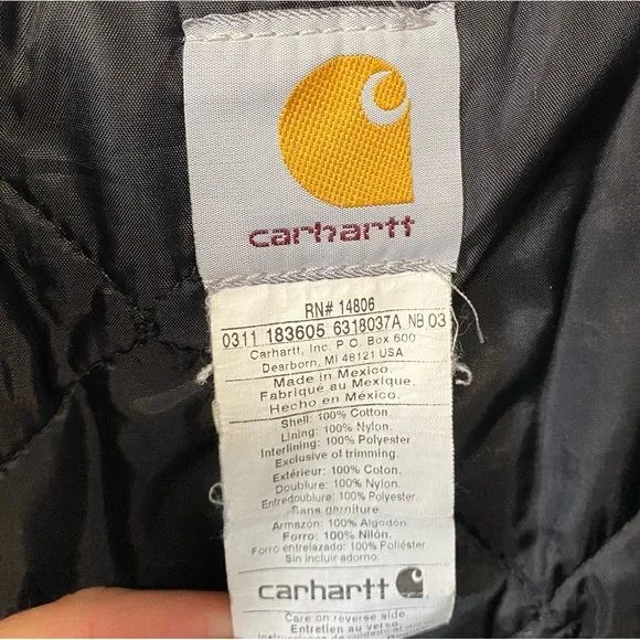 Carhartt Detroit Jacket Black Cottom Canvas Farmer Proceed Personalized Mens XL - Picture 10 of 11